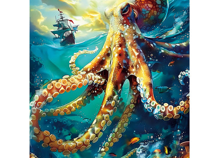 300 Piece Puzzle for Adults, Ocean Sailboat Octopus Jigsaw Puzzle 300 Piece