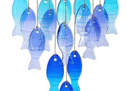Blue Glass Fish Wind Chime