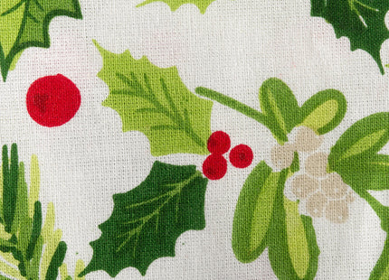 DII Boughs of Holly Collection Decorative Holiday Dining Table & Kitchen Décor, Square Tablecloth, 52x52, Christmas Greenery