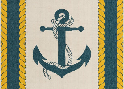 Unique Loom Outdoor Coastal Collection Area Rug - Anchor (5' 3" x 8' Rectangle, Ivory/ Yellow)