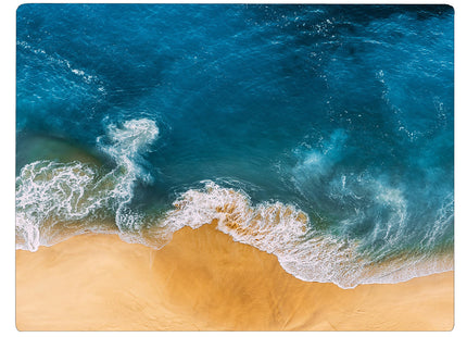 Coastal Shoreline Waves Sandy Beach Kitchen Glass Cutting Board Ocean Decorative Gift (Waves)