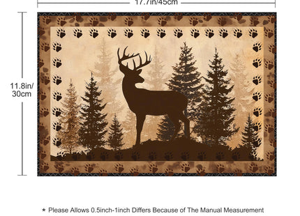 Bear and Deer Placemats Set of 4 Washable Table Place Mats for Dining Kitchen Party Decor