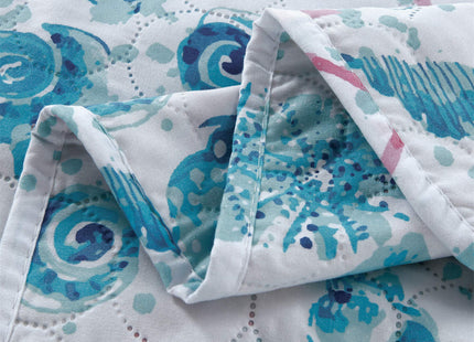 Queen Size Quilts Beach Queen Quilt Set Collection Bedspread Coverlet Reversible Lightweight Bedding Pink Starfish Aqua Home Quilt Set