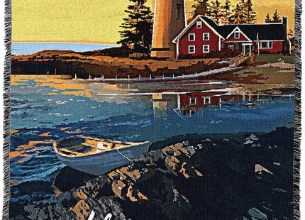 Pure Country Weavers Maine Poster Blanket by David Owens - Gift Tapestry Throw Woven from Cotton - Made in the USA (72x54)