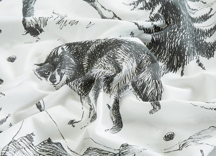 Chezmoi Collection 3-Piece Lodge Sheet Set Twin XL Size - White Gray Black Grizzly Bear Wolves Moose Pine Tree Mountain Printed Brushed Microfiber Lightweight Breathable Deep Pocket Bed Sheets