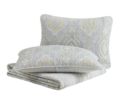 Tommy Bahama - Queen Quilt Set, Reversible Cotton Bedding with Matching Shams, Coastal Bedspread, Super Soft Bedding Set (Turtle Cove Grey, Queen)