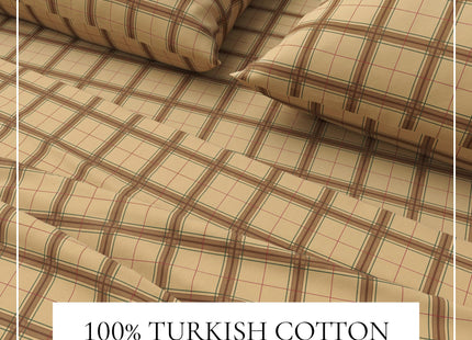 Great Bay Home 4 Piece 100% Turkish Cotton Queen Winter Lodge Flannel Sheet Set | Cotton Printed Bedding Sheets & Pillowcases | Double-Brushed Flannel Bed Sheets (Full, Snow)