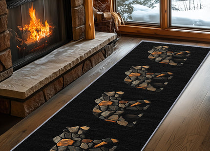 Yoozitrees Bear Print Runner Rug, 2x6ft, Black, Bear Home Decor