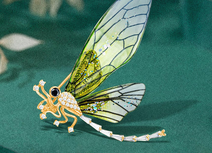 KZQtriid Brooches For Women ，Cubic Zirconia Dragonfly Brooch Pins For Women ，Dragonfly Broach ，Cubic Zirconia Broach