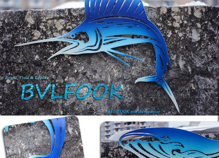 Metal Wall Art Decor Dolphin Tuna Whale,Coastal Garden Hanging Decorate