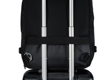 Amazon Basics Travel Backpack,Carry-On with Laptop Compartment, 1.55 cu. ft. Capacity,Expandable for 10% Extra Space,Convertible Backpack & Shoulder Bag,Multiple Pockets,13.8"W x 21.5"H x 9.5"D, Black