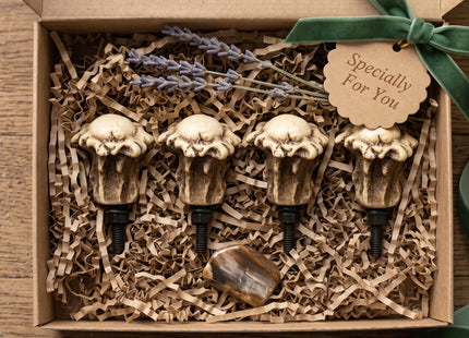 BestGiftEver Faux Antler Cabinet Knobs - Resin Rustic Drawer Pulls 4 Pack