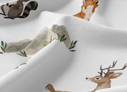 Sweet Jojo Designs Woodland Forest Animals Boy Girl Gender Neutral Unisex Twin Sheets Set Single Size Bed Flat Fitted Sheet Pillow Case Kid Children Teenager Bedding 3p Bear Fox Hedgehog Deer Squirrel