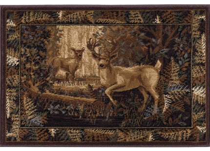 Fern Deer Beige 3x10 Hallway Runner Area Rug Walkway, Entryway Kitchen Foyer Lodge, Cabin Farmhouse Rustic Indoor Carpet