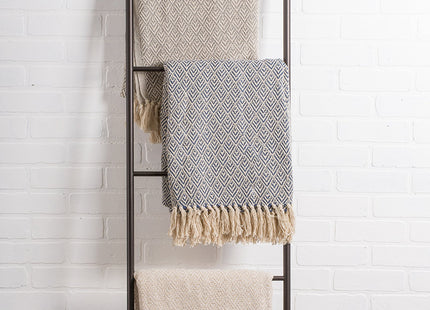 DII Diamond Throw Collection Cotton Woven, 50x60, Nautical Blue