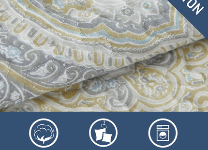 Tommy Bahama - Queen Quilt Set, Reversible Cotton Bedding with Matching Shams, Coastal Bedspread, Super Soft Bedding Set (Turtle Cove Grey, Queen)