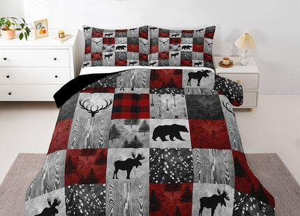 Erosebridal Rustic Deer Bear Comforter,Farmhouse Moose Bedding Twin