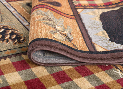 Tayse Homespun Cabin Multi-Color Long Hallway Runner Rug Walkway, Entryway Kitchen - Foyer Lodge, Novelty Farmhouse Style Long Rustic Indoor Carpet, 2'7'' x 9'10"