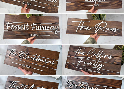 Personalized 3D Rustic Lakeside Cabin Sign - Custom Wood Last Name & Established Date Sign | Farmhouse Lake Decor Wedding Gift | Fisher & Outdoors Theme 28x13" (Large)