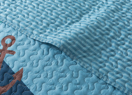 Soul & Lane - Ocean Fish Quilt Set, Kids Sea Bedding, Twin with 1 Sham