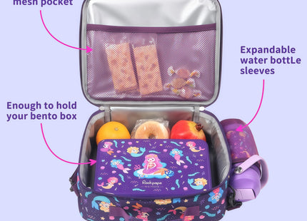 rockpapa Kids Bento Lunch Box Set with Insulated Water Bottle, Mermaid