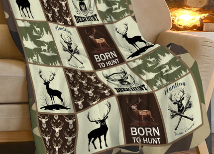 Deer Hunting Blanket Hunt Deer Throw Blanket Gifts for Girls Women Kids Boys Adults Men Super Soft Cozy Plush Fluffy Fuzzy Fleece Blanket Home Decor 40''X50''