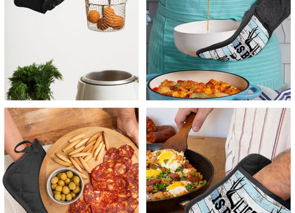 Hunting Cabin Gifts Pot Holders with Pockets, Life is Better in The Woods Moose Pot Holders Heat Resistant Oven Mitts Hot Pads for Kitchen Baking Cooking,Potholders for Kitchens