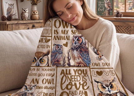 Owl Gifts for Women/Men, Blanket for Owl Lovers, 50" x 65" Inch - Quote