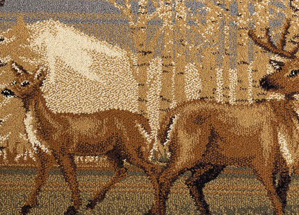 Tayse Northern Wildlife Multi-Color Long 3x10 Hallway Runner Rug for Walkway, Entryway Kitchen Foyer Lodge Cabin Farmhouse Rustic Indoor Carpet,NTR6660