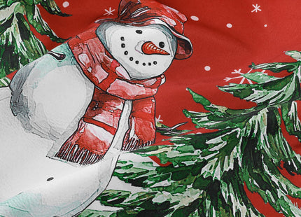 NOVILYS Red Round Christmas Tablecloth, Snowman Gift Design, 70 Inch