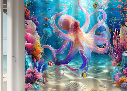Ocean Octopus Shower Curtain Nautical Kraken Tentacles Bathroom Decor 72x72