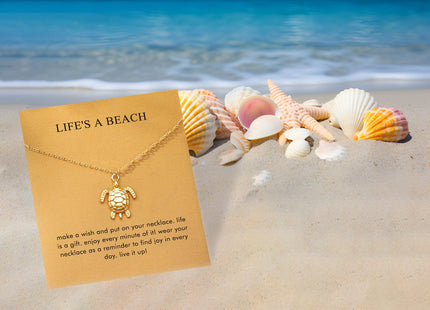 Baydurcan Sea Turtle Necklace Sea Turtle Pendant Chain Necklace with Message Card Gift Card