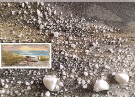 Beach Pictures for Wall for Bedroom Heavy Texture Boat Painting Framed Wooden Sailboat Wall Art Beach Theme Seaside Painting Artwork(48x24)