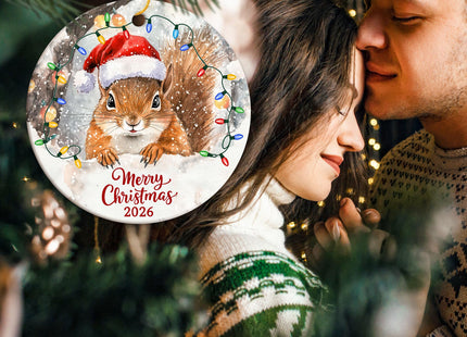 ZAGKOO Squirrel Christmas Ornament, Funny Squirrel Gift for Squirrels Lover