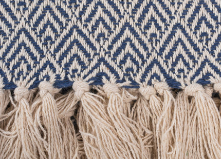 DII Diamond Throw Collection Cotton Woven, 50x60, Nautical Blue