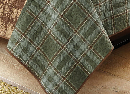 BLACK FOREST DECOR Woodland Sage Bear & Moose Wildlife Quilt Bed Set