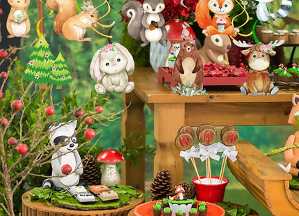 Woodland Party Decorations 20pcs Woodland Animals Hanging Swirls Forest Animals Foil Ceiling Decorations for Woodland Theme Birthday Party Baby Shower Supplies