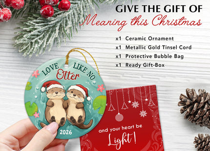 Otter Couple Christmas Ornament 2026 - Couple Gifts for Him & Her