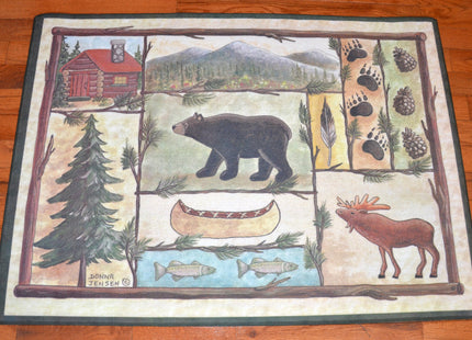 Associated Weavers "Cabin" (canoe,bear) Wildlife Rug 36"x52"