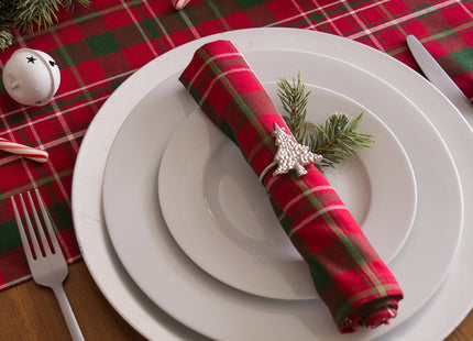DII Holiday Dining Table Linen Collection Tartan Holly Plaid, Christmas Table Runner, 14x108, Red & Green