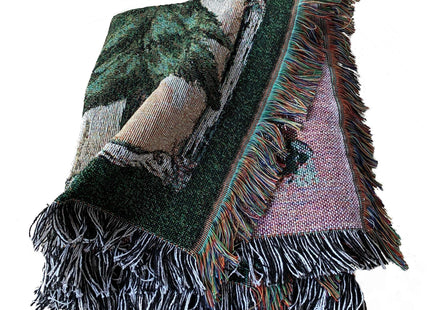 EZ.enjoy Moose Bear Lodge Woven Tapestry Throw Blanket 50"x60"
