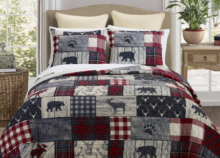 Donna Sharp Twin Bedding Set - 2 Piece - Timber Lodge Quilt Set, 68" x 90"