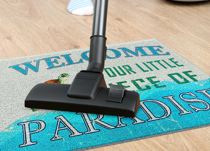Supwhd Beach Sea Turtle Door Mat, Coastal Beach Welcome Mat, Beach Room Decor, Nautical Door Mat, Beach House Decor, Welcome to Our Little Piece of Paradise 17x30 Inches