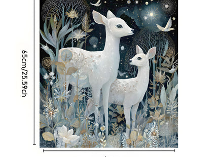 Magnetic Dishwasher Cover 23x26 inch, White Deer Moonlit Forest Kitchen Decor
