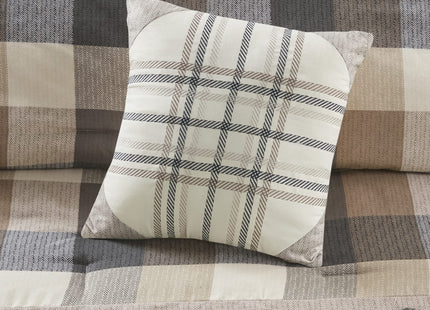 Madison Park Cabin Lodge Plaid Herringbone Comforter Set, 7PC Cal King