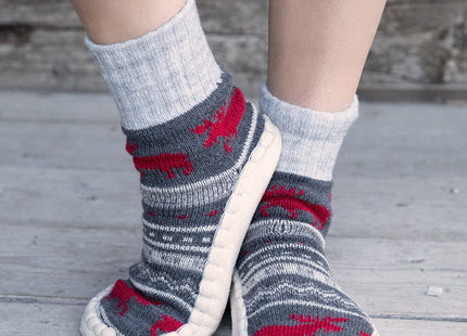 LazyOne Knitted Slippers, Cozy Slipper Socks for Women and Men (Moose, XXL)