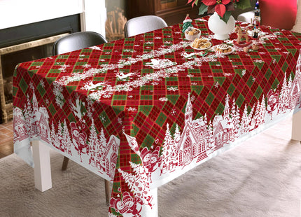Arquiel Christmas Tablecloth 60 x 120 in Rectangular, Santa Reindeer Print