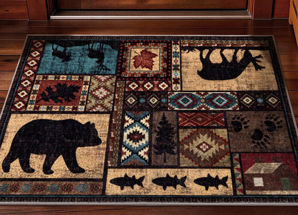 YIHOUSE Washable Rustic Cabin Area Rug 2 x 3 Entryway