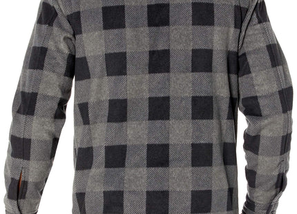 Amazon Essentials Men's Long-Sleeve Polar Fleece Shirt Jacket for Winter, Black Charcoal Buffalo Plaid, Large