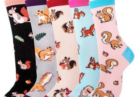 Belloxis 5Pcs Squirrel Socks for Women, Funny Squirrel Gifts